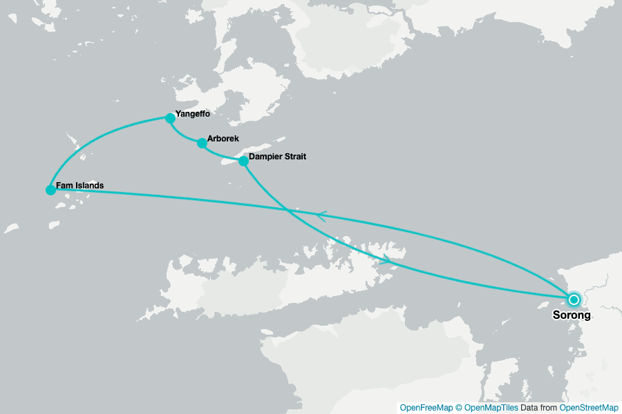 Itinerary Map image for Raja Ampat